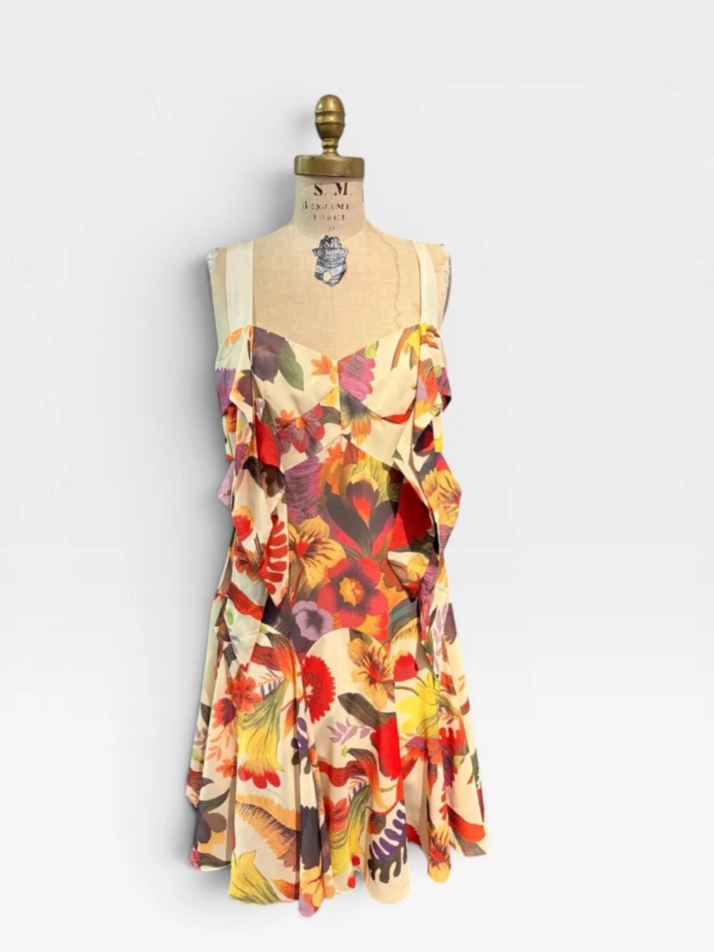 Ted Baker Cream + Multi Dress, Large